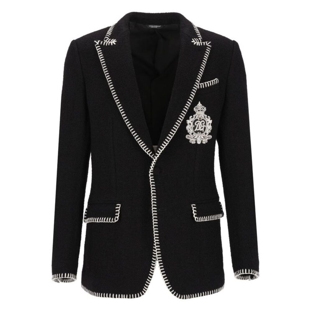Dolce & Gabbana Men Single-Breasted Blazer With Embroidery